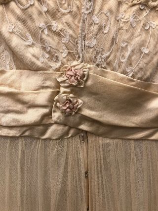 Antique Victorian 1900s Handmade Lace Silk Satin Wedding Dress