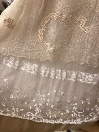 Antique Victorian 1900s handmade lace silk satin wedding dress 5