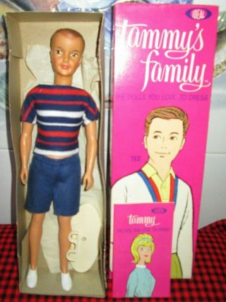 1963 Nib Tammy Family Ted Doll Box - Book,  Stand Doll,  Outfit Nonplay