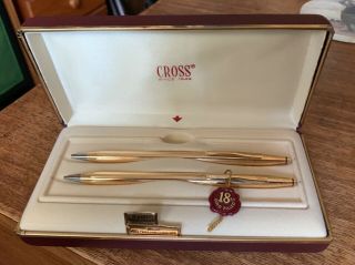 Vintage Cross 18k Gold Filled 280105 Classic Century Bp Pen & Pencil Set - Usa