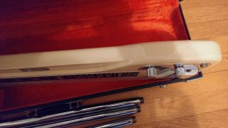 Vintage 1950s Fender studio deluxe Lap steel hard shell case and legs 11