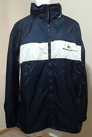 Vintage Bmw Williams F1 Racing Team Waterproof Hooded Jacket Shell Coat Xl