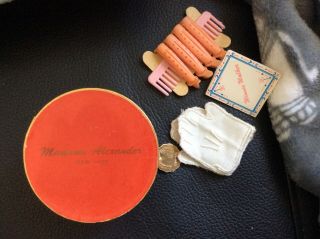 Vintage Madame Alexander Doll Box hat box curlers gloves 4