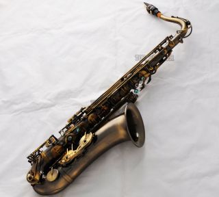 Professional Bb Antique Tenor Saxophone Abalone Key High F Sax Case