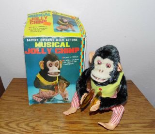 Vintage Musical Jolly Chimp Toy Cymbal Monkey 1950’s Lewis Galoob Co