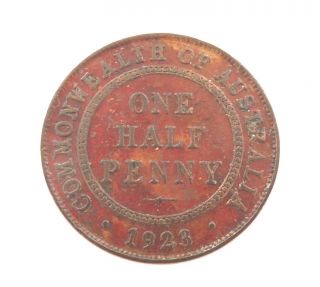 . Rare Australian 1923 Halfpenny Half Penny.