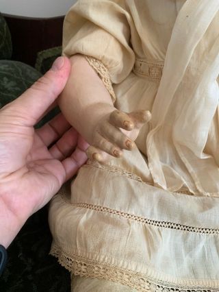 Huge Antique German Bisque George Borgfeldt Character Toddler Baby Doll 26 In. 3