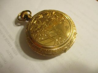 Antique Waltham Pocket Watch Fancy Engraved 14k Rose Gold C1889