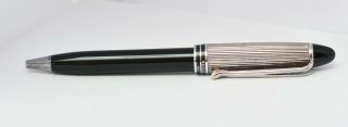 Vintage Aurora Italy Ballpoint Pen Size M.  Black / Silver 925 Cap