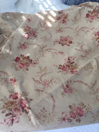 Vintage Ralph Lauren Post Road Full Size Fitted Sheet 100 Cotton Gold Roses