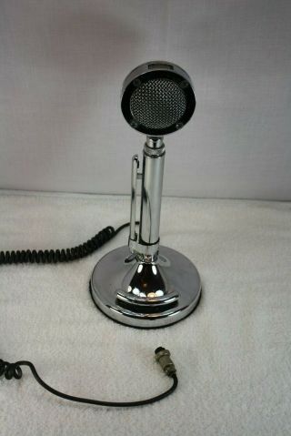 Vintage Astatic Silver Eagle Microphone And Stand 4 Pin