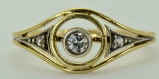 Astonishing Antique Art - Deco 18k Solid Gold&diamonds Ladies Ring