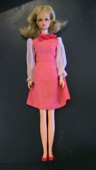 Vintage Franice Barbie In Vhtf Japanese Exclusive Pink Sheer Sleeve Dress