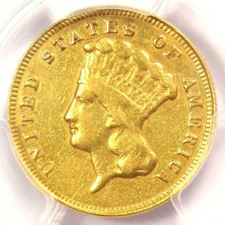 1874 Three Dollar Indian Gold Piece $3 - Certified Pcgs Vf Details - Rare Coin