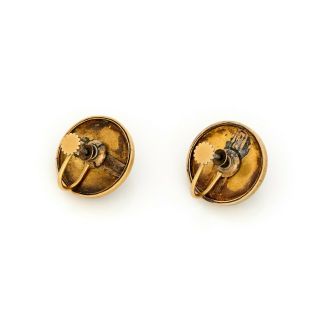 Antique Vintage Nouveau 14k 18k Gold Geometric Shield Diamond Wedding Earrings 4