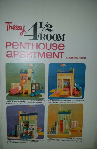 Vtg American Character Tressy 4.  5 Room Penthouse Cardboard Nos Instructions,  Box