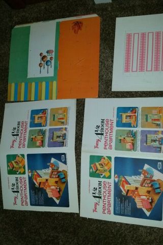 Vtg American Character Tressy 4.  5 room Penthouse Cardboard Nos Instructions,  Box 5