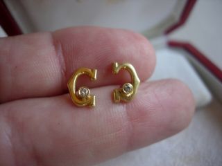 Cartier Vintage 18k Yellow Gold And Diamond Earrings.  Rare