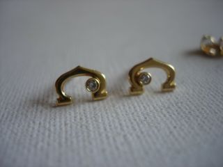 Cartier vintage 18k yellow gold and diamond earrings.  Rare 3