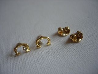 Cartier vintage 18k yellow gold and diamond earrings.  Rare 5