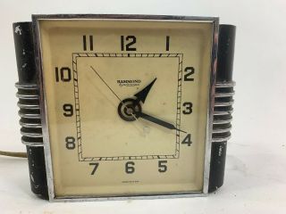 Hammond Synchronous Clock Art Deco Vintage Retro Antique Made In Usa Mountable