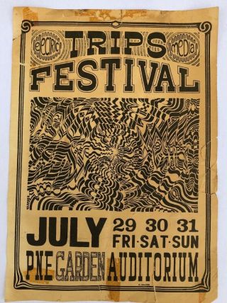 Vintage Handbill Trips Festival 1966 Pne Garden