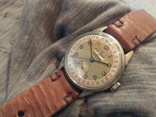 Rare Leonidas (pre Heuer) Triple Date 50’s Vintage Hand - Wind Watch