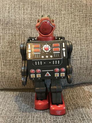Vintage Horikawa Dino Robot Space Toy Battery Operated Tin