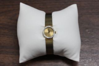 Vintage Ladies Concord 14k Yellow Gold Case And Diamond Bezel Watch