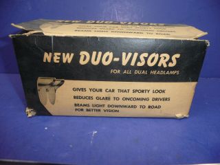 NOS Vintage Accessory 1950 - 60 ' s DUO - VISORS Dual Headlamps Headlight Visors CT28 7