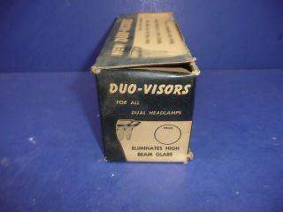 NOS Vintage Accessory 1950 - 60 ' s DUO - VISORS Dual Headlamps Headlight Visors CT28 8