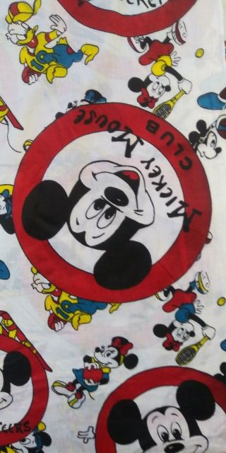 VTG RARE 60s 70 Disney Fabric Craft Mickey Mouse Club 107x36 Walt Disney 2