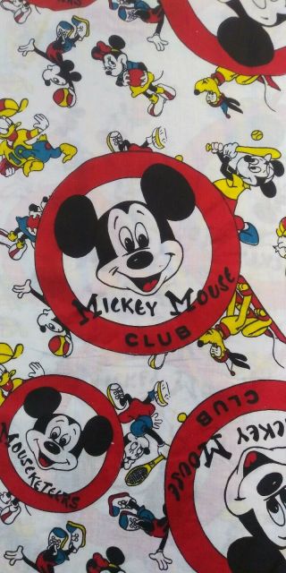 VTG RARE 60s 70 Disney Fabric Craft Mickey Mouse Club 107x36 Walt Disney 4