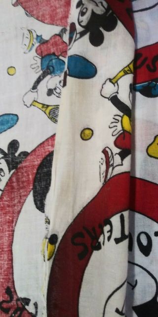VTG RARE 60s 70 Disney Fabric Craft Mickey Mouse Club 107x36 Walt Disney 6