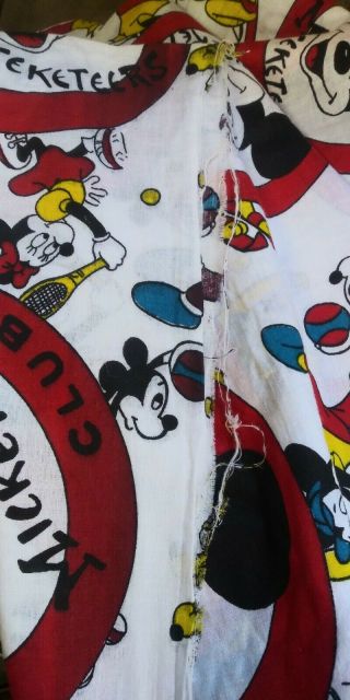 VTG RARE 60s 70 Disney Fabric Craft Mickey Mouse Club 107x36 Walt Disney 7