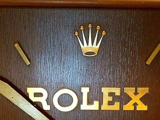 Rare Vintage Wood Rolex Dealer Wall Clock 16 