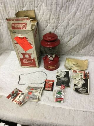 Vintage Red Coleman Lantern 200a 200a195 & Papers 1971 Date