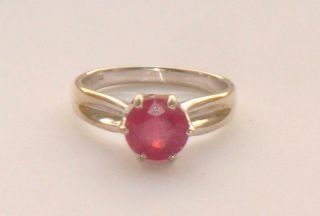 Rare Unusual Antique Vintage Large 2.  3ct Ruby Solitaire Gold Ring