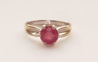 RARE UNUSUAL ANTIQUE VINTAGE LARGE 2.  3ct RUBY SOLITAIRE GOLD RING 2