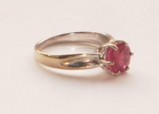 RARE UNUSUAL ANTIQUE VINTAGE LARGE 2.  3ct RUBY SOLITAIRE GOLD RING 3