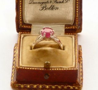 RARE UNUSUAL ANTIQUE VINTAGE LARGE 2.  3ct RUBY SOLITAIRE GOLD RING 6