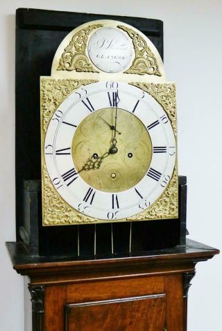 Top Quality Antique 18thc Scottish 8 Day Mahogany Grandfather Longcase Clock 10