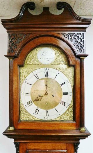 Top Quality Antique 18thc Scottish 8 Day Mahogany Grandfather Longcase Clock 7