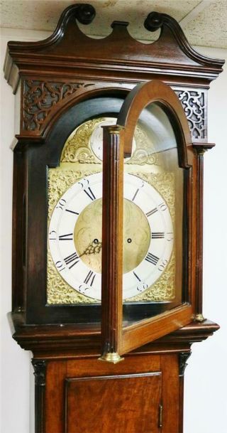 Top Quality Antique 18thc Scottish 8 Day Mahogany Grandfather Longcase Clock 9