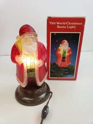 Rare Vtg 1985 Merck Old World Christmas Santa Light 1st Edition Box
