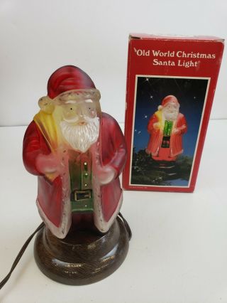Rare Vtg 1985 Merck Old World Christmas Santa Light 1st Edition Box 5