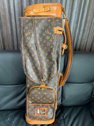 Auth Louis Vuitton Sac Golf Club Bag Monogram Leather Vintage M58220 Lv16