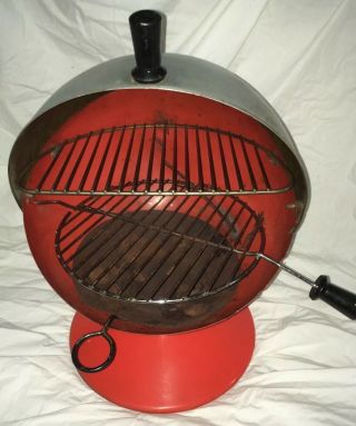 Incredibly Rare Vintage Mcm Shepherd Ball Bq Tabletop Barbecue Grill - Heavy Use