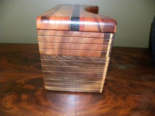 Vtg Po Shun Leong 1989 Hand Crafted Exotic Art Wood Jewelry Box Sculpture Signed 9