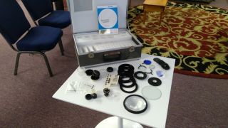 Vintage Leitz Wetzlar Germany Microscope Accessories Kit Including Lenses